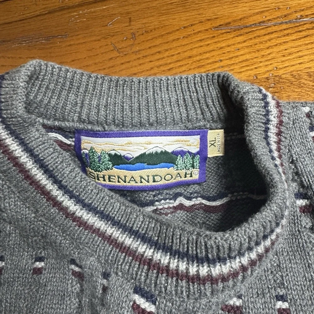 Shenandoah Sweater‎ Geometric Men's Size XL USA Made Vintage
